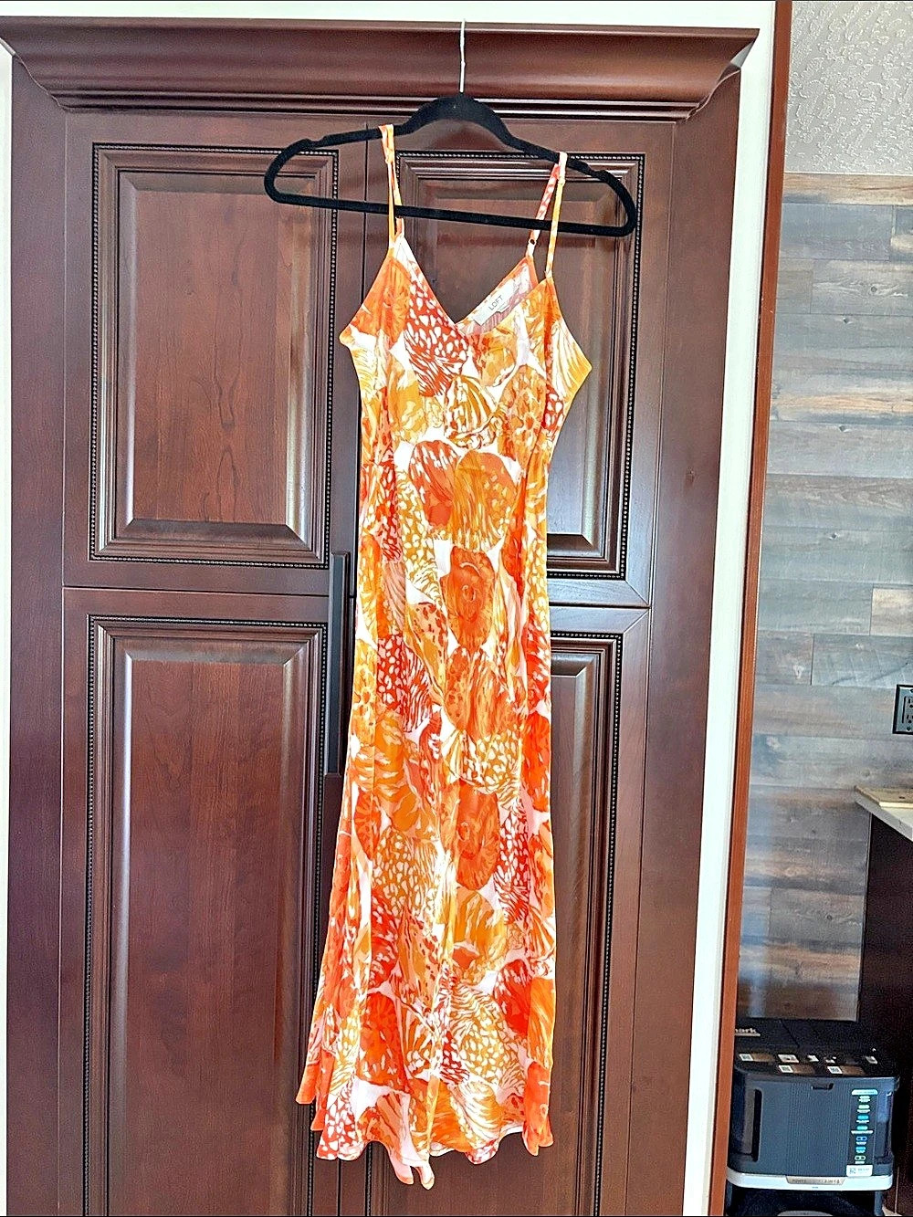 LOFT Floral Dress in Orange & White Size 2 Like New